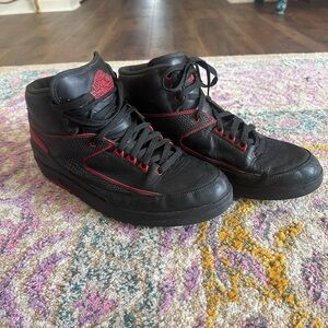 Men’s Nike size 13 air jordan 2 retro black and red